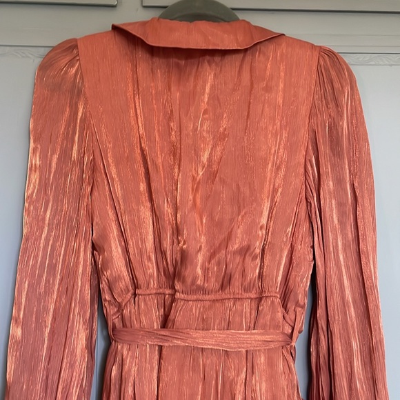 Beautiful rusty shimmer wrap dress - Picture 6 of 7